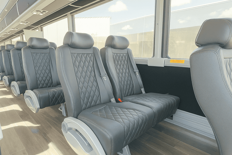 interior of Fairfield Coach Bus Service charter bus