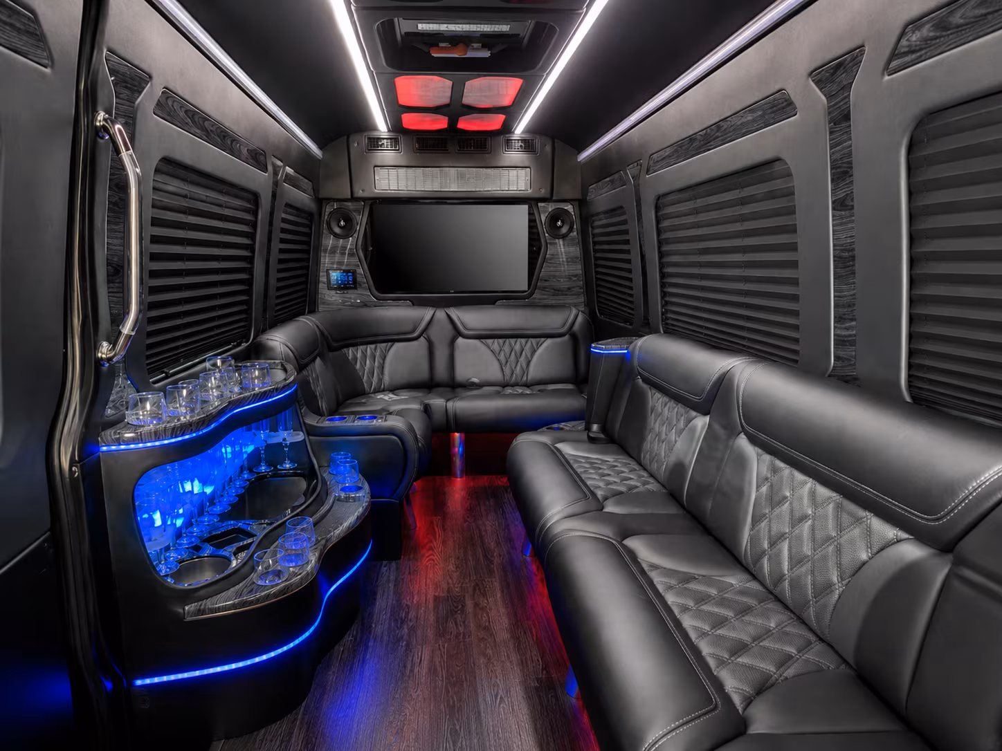 fairfield 15 passenger party bus interior