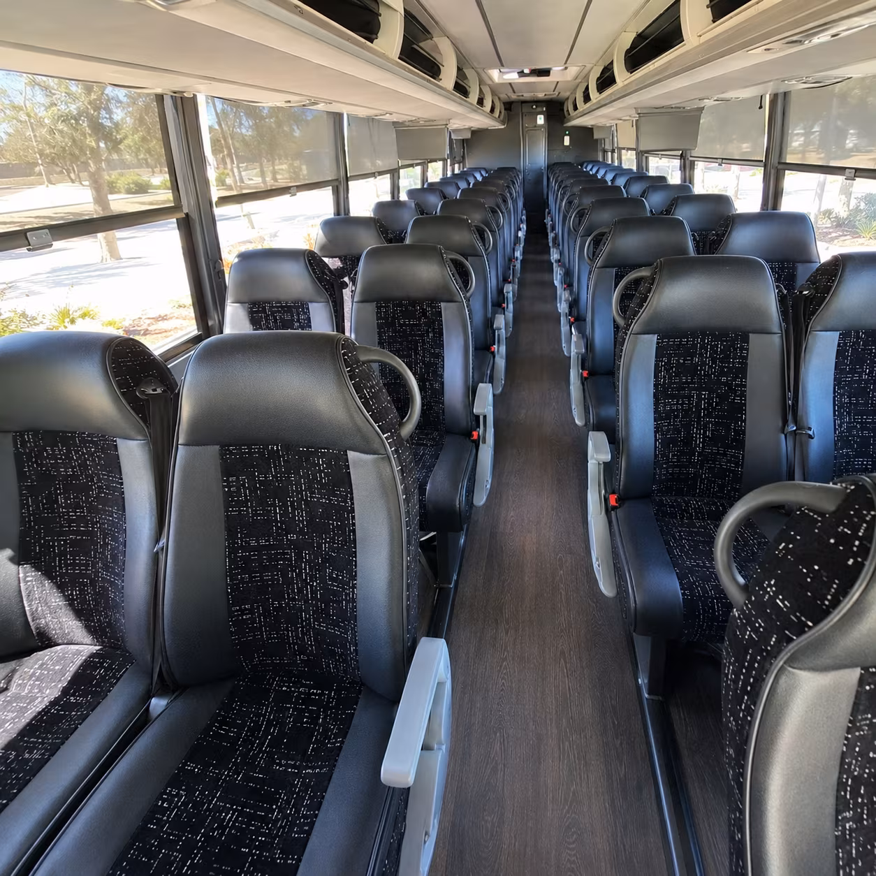 fairfield 56 passenger charter bus inside