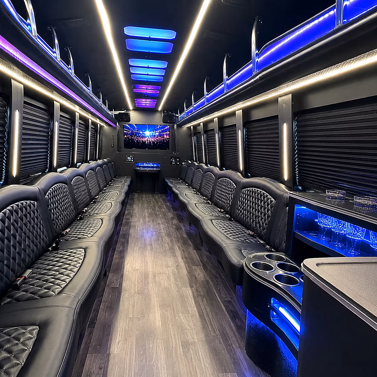 fairfield party bus rental interior